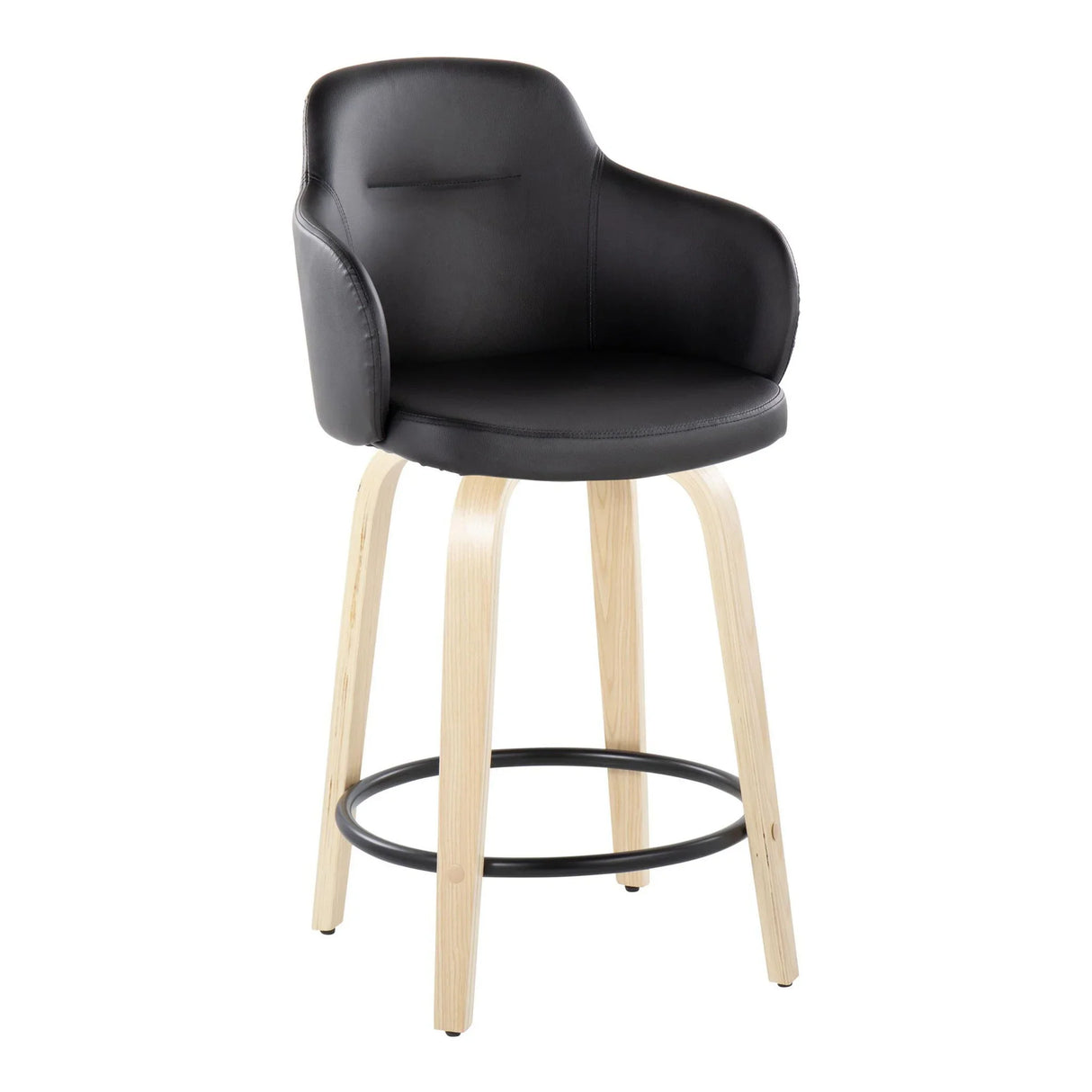 Boyne - Contemporary Fixed Height Counter Stool With Swivel (Set of 2) Round Footrest - Furniture Home Direct