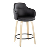 Boyne - Contemporary Fixed Height Counter Stool With Swivel (Set of 2) Round Footrest - Furniture Home Direct
