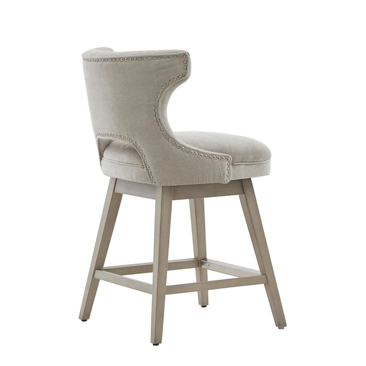 360 Degree Swivel Counter Stool With Silver Detailing - Furniture Home Direct