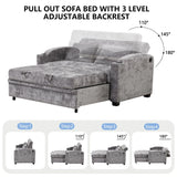 Pull Out Loveseat Sofa With Adjsutable Backrest, 2 Pillows, Cup Holders, USB Ports For Living Room - Furniture Home Direct