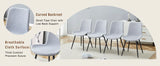Dining Set With Wooden Table And Eight Chairs Light Gray - Furniture Home Direct