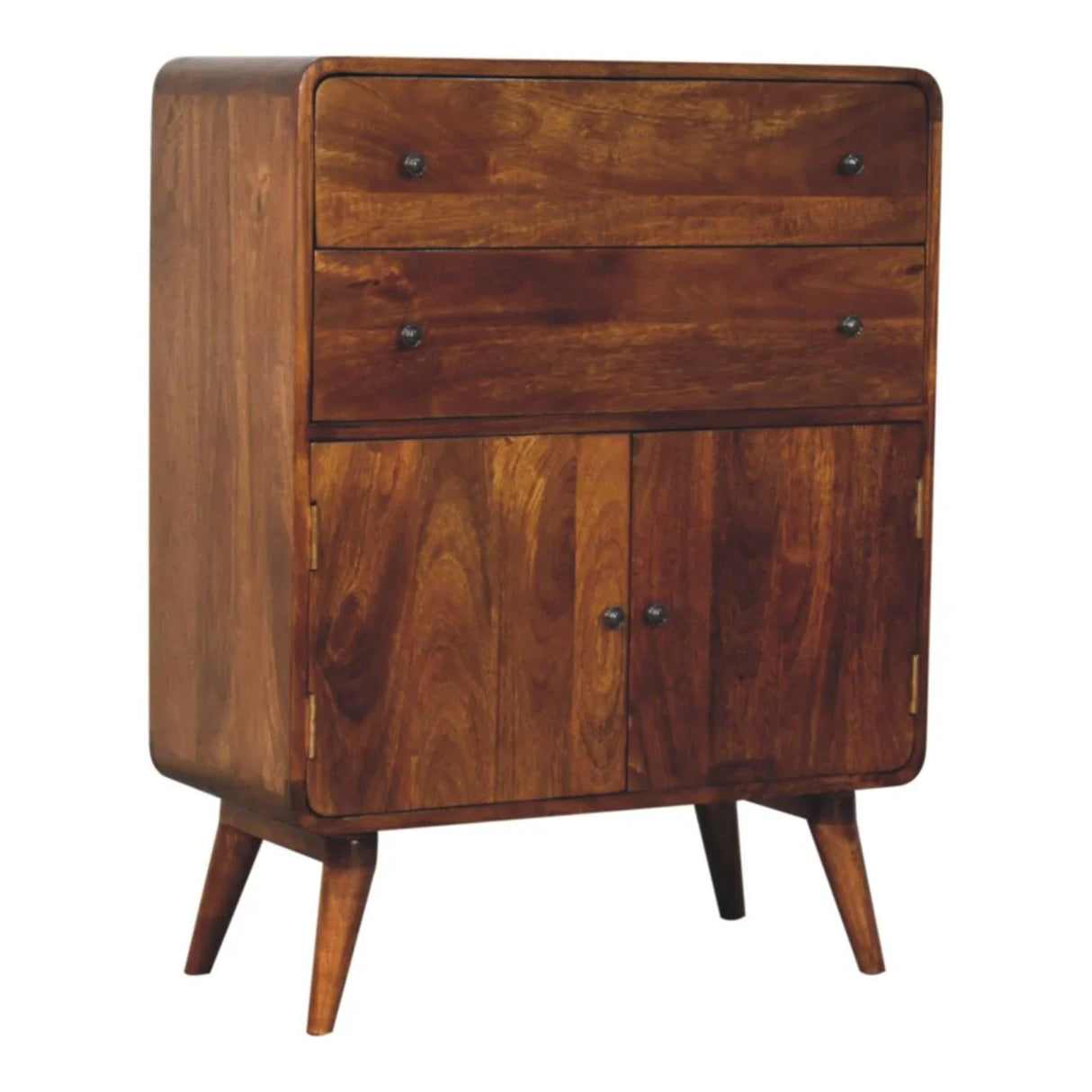 Curved Nordic Charm Cabinet - Brown - Furniture Home Direct