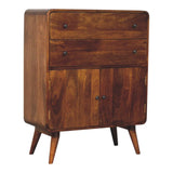 Curved Nordic Charm Cabinet - Brown - Furniture Home Direct