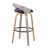 Grotto - Contemporary Fixed Height Barstool With Swivel With Round Footrest (Set of 2) - Furniture Home Direct