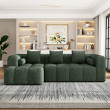 Sectional Sofa Modular Tufted Chenille Upholstery Green - Furniture Home Direct