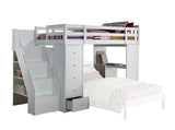 Freya - Twin Loft Bed With Storage (Not Including The Bottom Twin Bed) - White - Furniture Home Direct
