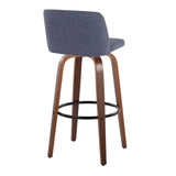 Toriano - Mid Century Modern Fixed Height Barstool Swivel And Round Footrest (Set of 2) - Furniture Home Direct