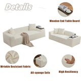 2 Piece Boucle Cloud Living Room Set, Beige - Furniture Home Direct
