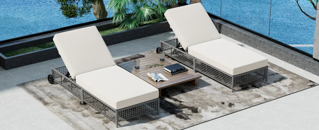 Outdoor Lounge Chair - Beige - Furniture Home Direct