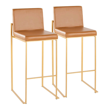Fuji - Contemporary Design High Back Barstool (Set of 2) - Furniture Home Direct