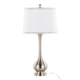 Cairo - Contemporary Table Lamp (Set of 2) - Nickel / White / Silver Trim - Furniture Home Direct