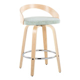 Grotto - Contemporary Fixed Height Counter Stool With Swivel With Round Footrest (Set of 2) - Furniture Home Direct