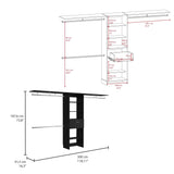 Closet System With Drawer And Hanging Rods Premium Black - Furniture Home Direct