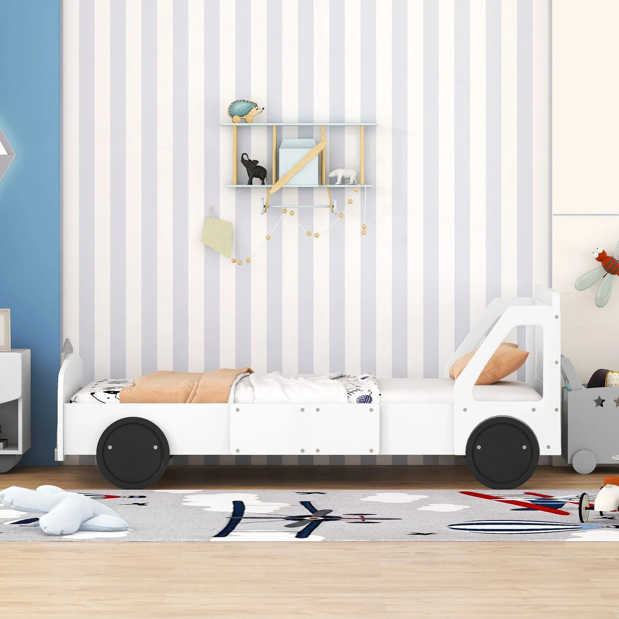 Car Shaped Platform Bed With Wheels - Furniture Home Direct