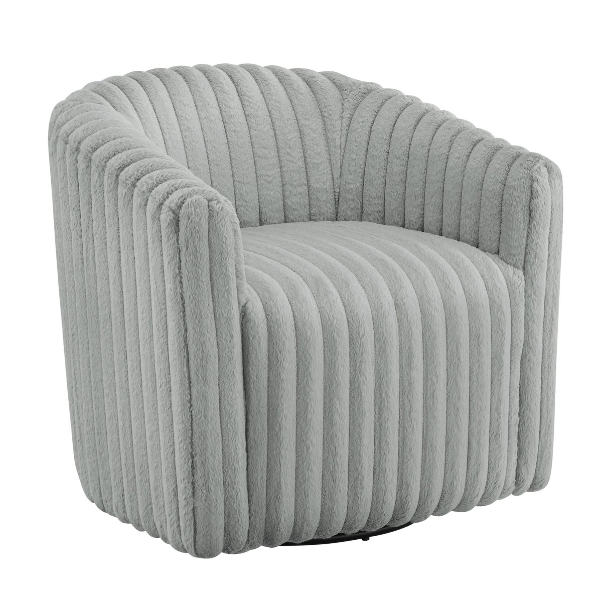 Alexa Barrel Swivel Chair 360 Degree Grey Wale Cord Fabric