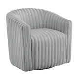 Alexa Barrel Swivel Chair 360 Degree Grey Wale Cord Fabric
