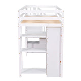 Loft Bed With Storage Drawers, Desk And Stairs With Shelves - Furniture Home Direct