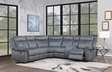 Reclining Sectional Sofa With USB Port Console Gray - Furniture Home Direct