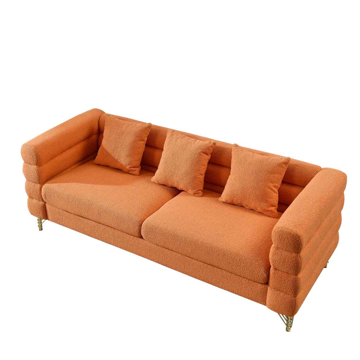 2 PC Living Room Set ( 2 Sofas) - Orange - Furniture Home Direct