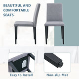Dining Chairs Set Four Light Linen Upholstered Gray - Furniture Home Direct