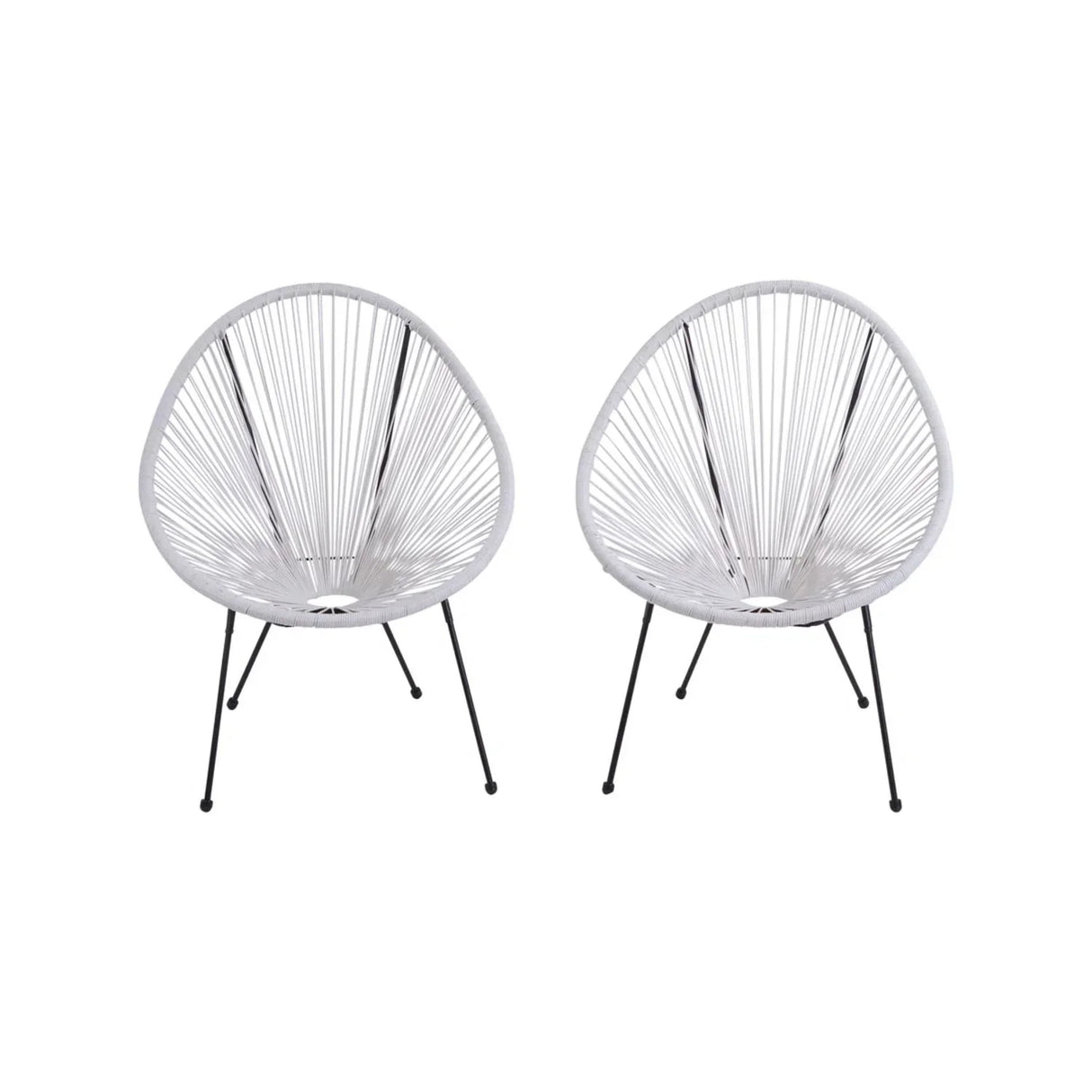 Modern Egg Shaped String Chairs (Set of 2) - Furniture Home Direct