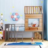 Loft Bed With Roof, Window, Guardrail, Ladder - Furniture Home Direct