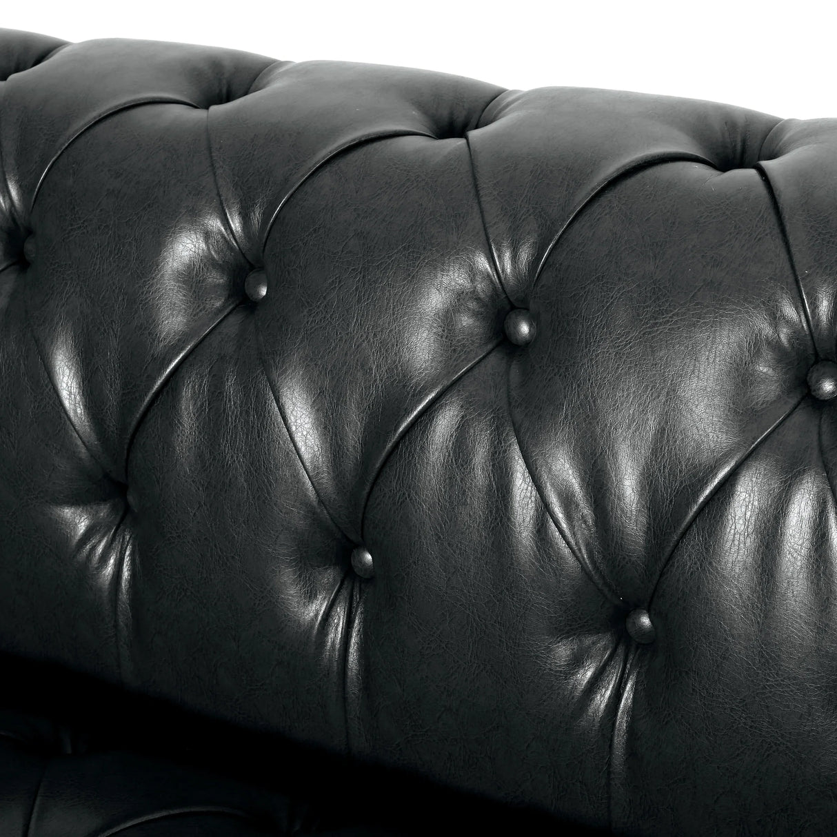 Modern PU Leather Sofa - Black - Furniture Home Direct