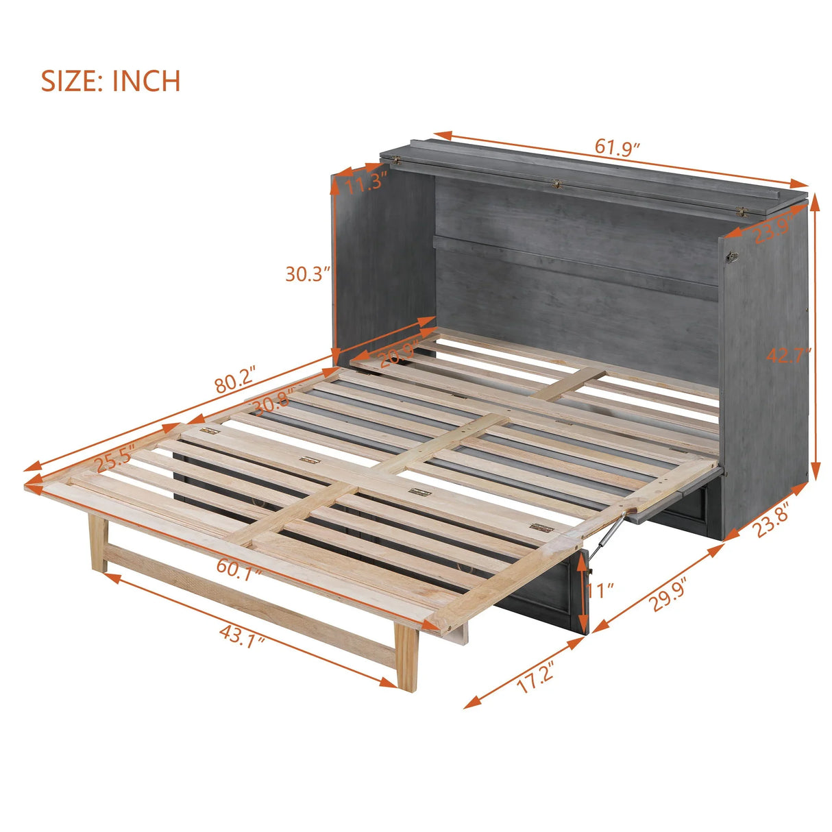 Murphy Bed With Large Drawers And Stylish Design - Furniture Home Direct