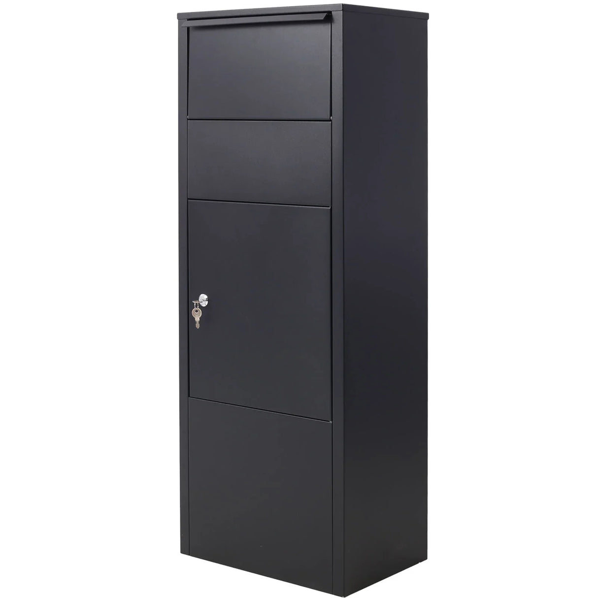 Large Package Delivery Parcel Mail Drop Box With Lockable Storage Compartment Heavy Duty Weatherproof For Express Mail Delivery For Home & Business Use - Black - Furniture Home Direct