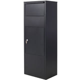 Large Package Delivery Parcel Mail Drop Box With Lockable Storage Compartment Heavy Duty Weatherproof For Express Mail Delivery For Home & Business Use - Black - Furniture Home Direct