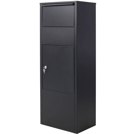 Large Package Delivery Parcel Mail Drop Box With Lockable Storage Compartment Heavy Duty Weatherproof For Express Mail Delivery For Home & Business Use - Black - Furniture Home Direct