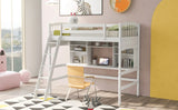 Loft Bed With Storage Shelves, Desk And Ladder - Furniture Home Direct