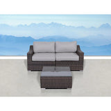 Outdoor Wicker Conversation Set With Cushions, All Weather - Furniture Home Direct
