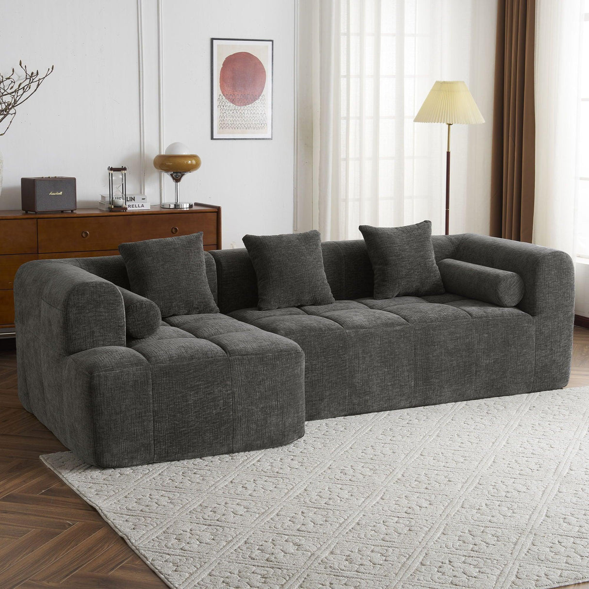 Sectional Free Combined Sofa With 2 Side Pockets - Furniture Home Direct