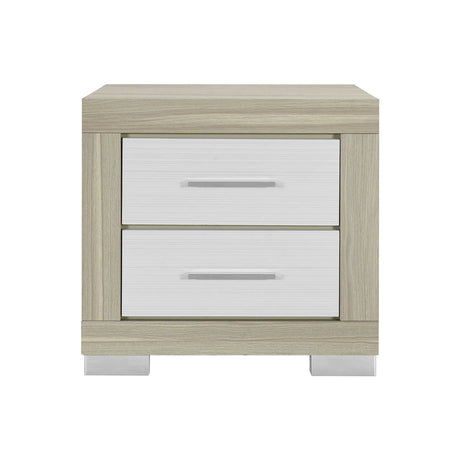 Elsa - 2 Toned Nightstand With Bar Handle And Spacious Drawers - Furniture Home Direct