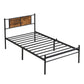 Modern Metal Bedframe With Headboard, Durable Steel Structure - Furniture Home Direct