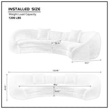 125.98' Modern Curved Sofa With Love Heart Design - Black - Furniture Home Direct