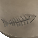 End Table With Fish Pattern Design Magnesium Oxide Gray - Furniture Home Direct