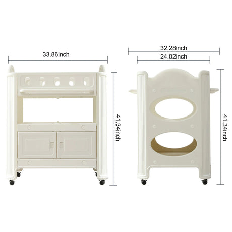 Eco Friendly Hdpe Baby Diaper Changing Table With Removable Safety Belt And Easy Clean Surface - White - Furniture Home Direct