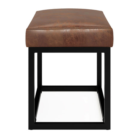 Reynolds - Small Bench - Distressed Saddle Brown - Furniture Home Direct