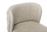 Counter Stool Set of 2 Swivel Upholstered High Back Beige - Furniture Home Direct