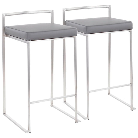 Fuji - Contemporary Elegant Stackable Counter Stool Set - Furniture Home Direct