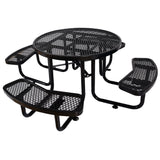 Round Outdoor Steel Picnic Table With Umbrella Pole - Furniture Home Direct