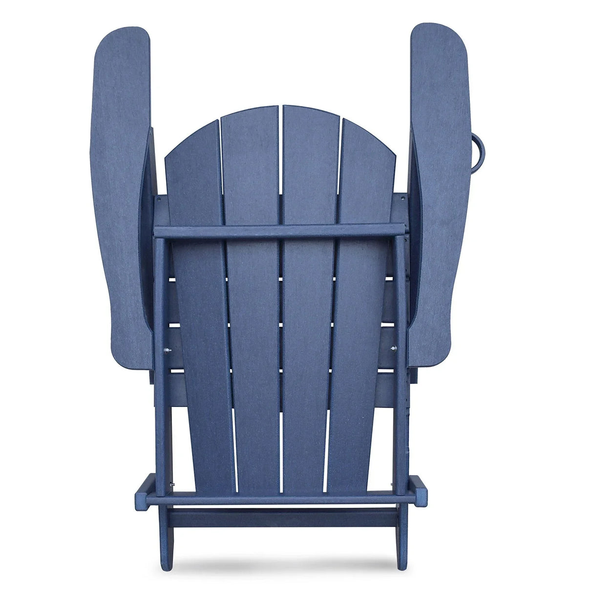 Folding Outdoor Adirondack Chair (Set of 2) And Table Set, Hdpe All-Weather Folding Fire Pit Chair, Ergonomic Design Patio Lawn Chair For Outside Deck Garden Backyardf Balcony - Navy Blue - Furniture Home Direct