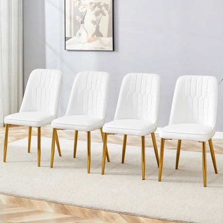 4 Modern Dining Chairs - White - Furniture Home Direct