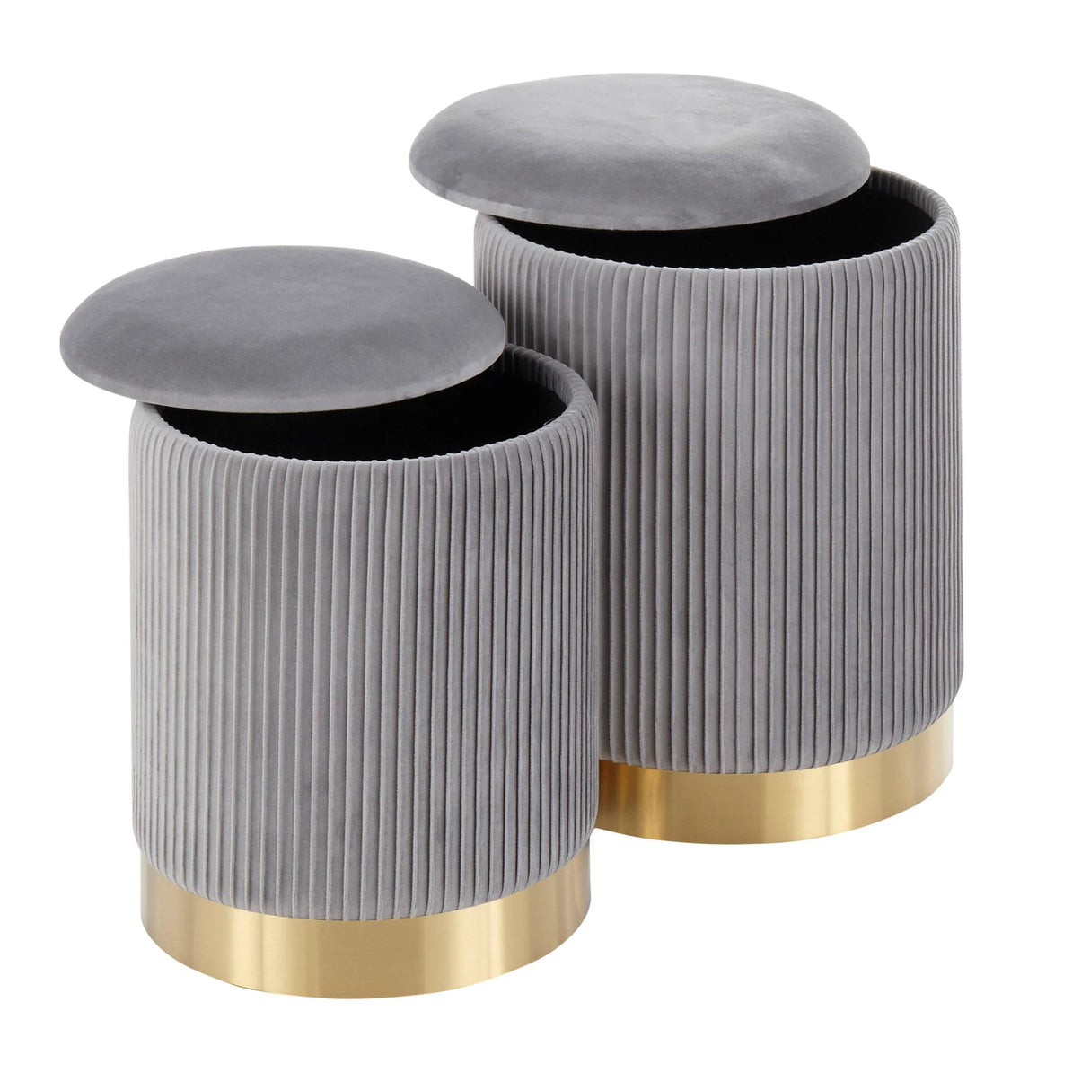 Marla - Contemporary Nesting Pleated Ottoman Set - Furniture Home Direct