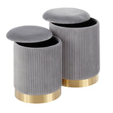 Marla - Contemporary Nesting Pleated Ottoman Set - Furniture Home Direct