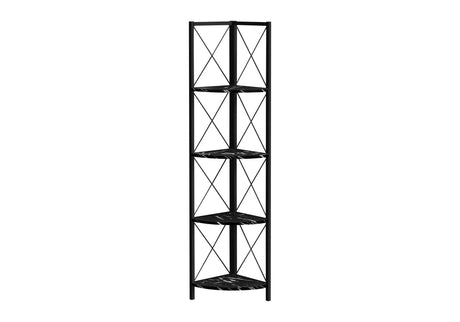 Bookshelf, Bookcase, Etagere, Corner, 4 Tier, Office, Marble Look Contemporary & Modern - Furniture Home Direct
