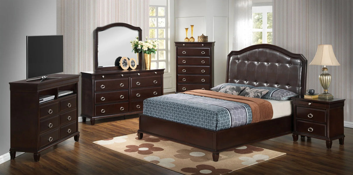 Bed With Transitional Design - Furniture Home Direct