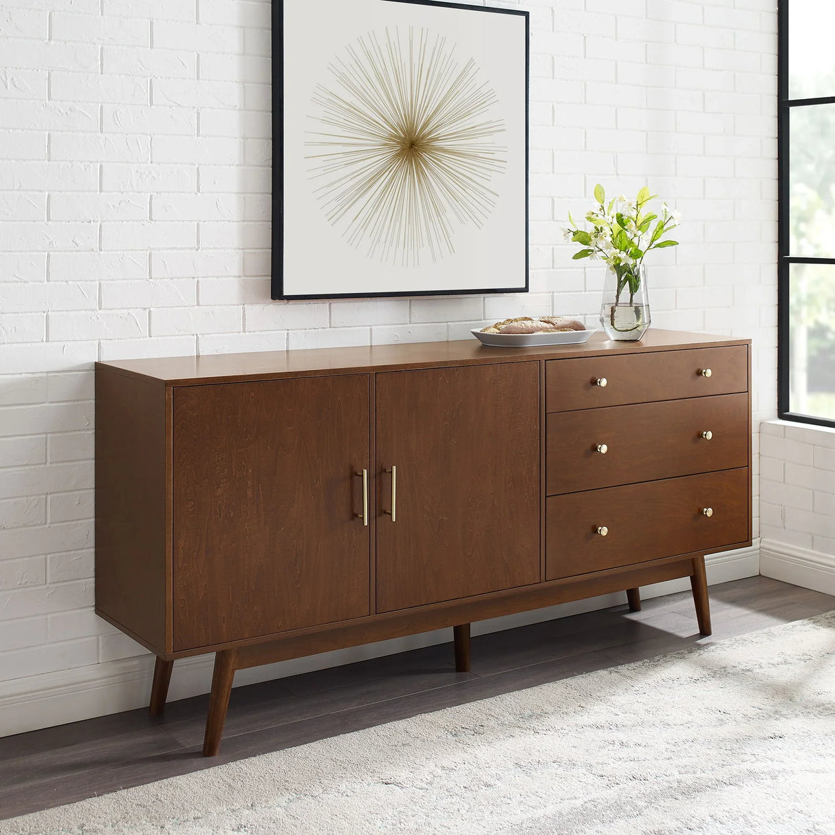 Mid-Century Modern Minimalist 2 Door Sideboard - Furniture Home Direct